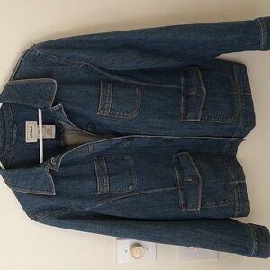 LL Bean women's jacket Blazer coat large petite cotton spandex comfortable